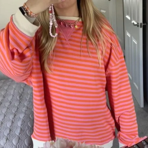 Free People We The Free | Classic Striped Oversized Crewneck | Small - Picture 14 of 16